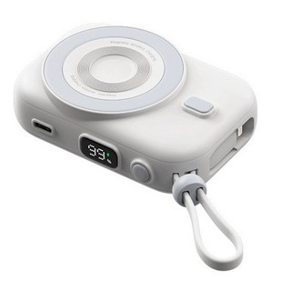 HANG 磁吸自帶式行動電源, PDC, 白色