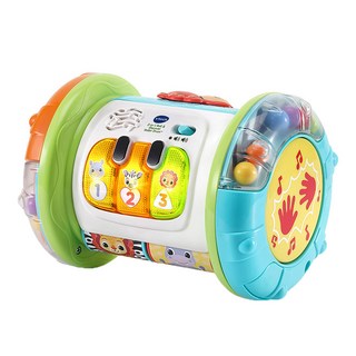 vtech Baby 2合1探索學習滾滾鼓, 坐著玩或當學爬玩具, 90首以上的歌曲, 旋律, 音效和短語, 燈光會隨音樂閃爍, 1個