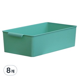 BONOHOUSE 可堆疊附把手收納籃, 薄荷綠, 8個