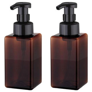 AHOYE 幕斯瓶 450ml 棕色 - 大容量按壓式泡沫洗手乳瓶、沐浴乳分裝瓶, 2個
