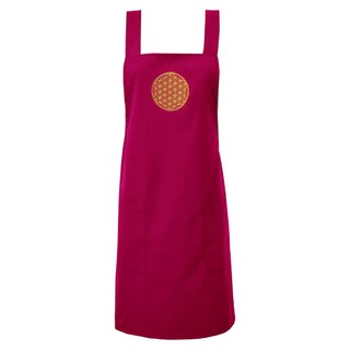 LASSLEY 蕾絲妮 生命之花圍裙 100%棉, 玫紅色, 1件