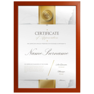 TRENY 原色調獎狀證書相框 A4 可直立/橫躺擺放 可掛於牆上, 柚木紅, 1個
