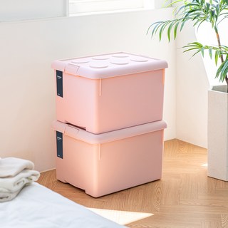 프랑코홈 국내 제조 리빙박스, 핑크, 62L, 2개