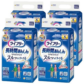 Lifree 來復易 日本原裝進口 長時間安心復建褲 成人紙尿褲 2倍彈性, LL號, 12片, 4包