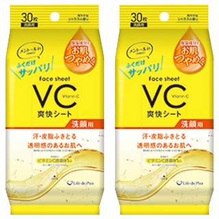 Life-do.plus 潔面濕紙巾 薄荷柑橘香 清爽潔淨 維他命C亮白, 30張, 2包
