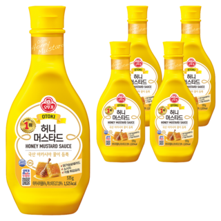 OTTOGI 不倒翁 蜂蜜黃芥末醬, 535g, 5瓶