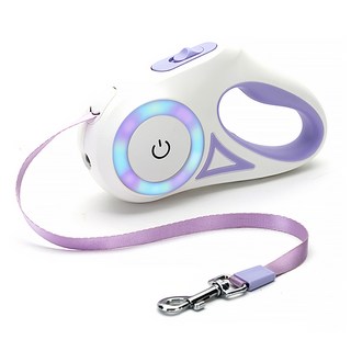 이고웰 LED조명 강아지 자동 리드줄, 퍼플, 1개