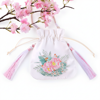 泰坦刺繡 DIY 材料包 + 斜揹包組合, 1套, 花開時光