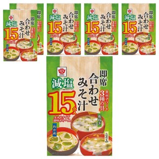 Masuya Miso 升屋 15食入綜合即食減鹽味噌湯 含3種配料, 300g, 6袋