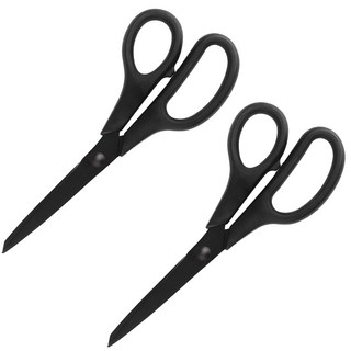 탐사 사무용 코팅가위, 블랙, 2개