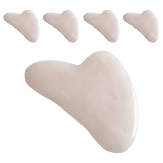 Devence 玫瑰石英愛心按摩刮痧板, 粉紅色, 5個