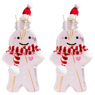 QiMart 薑餅人造型擴香瓶 含純棉擴香棒, 純棉麝香, 500ml, 2件