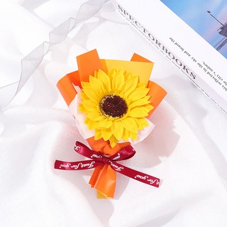 marketpia 納骨塔追思人造花迷你花束, 17 向日葵橘色蓋