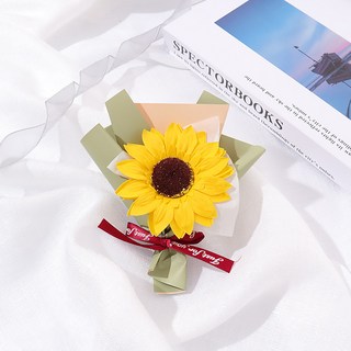 marketpia 納骨塔追思人造花迷你花束, 19 向日葵綠蓋