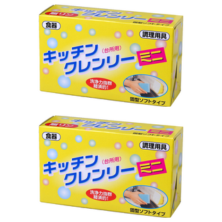 Kitchen Cleany Mini 無磷洗碗皂, 濃縮固體洗劑, 去除油垢, 350g, 2盒