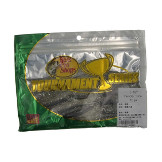 Bass Pro Shops 美國手灌入鹽小管 Tender Tube 3-1/2" 10入, 91煙燻灰背&銀肚, 1包