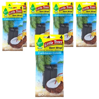 Little Trees 小樹香片 隱形芳香夾 加勒比可樂達香味 車用香氛 4入, 藍色狂想, 6袋