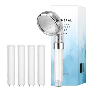 해피달링 미네랄 4단 필터 샤워기헤드 + 필터4p 세트, 1개, 혼합색상