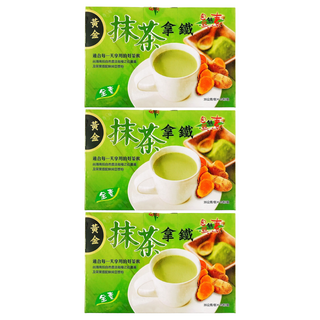 自然緣素 黃金抹茶拿鐵沖泡粉 15包/盒 - 暖心健康飲品, 35g, 3盒