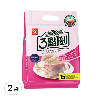 3點1刻 經典玫瑰花果奶茶, 20g, 15包, 2袋