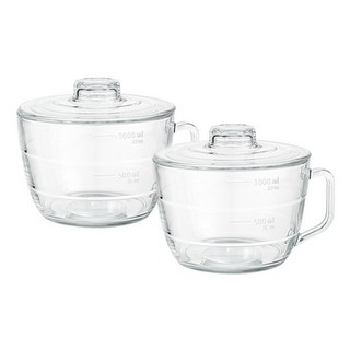 Glasslock 格拉氏洛克 可微波泡麵碗 1L, 透明, 2個
