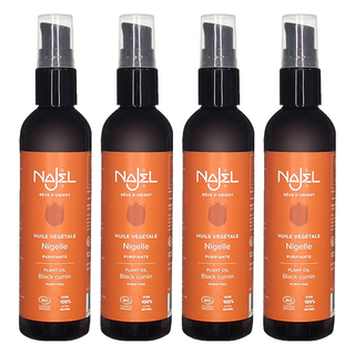 NAJEL 有機黑種籽草按摩護理油 身體 + 頭髮用, 125ml, 4瓶