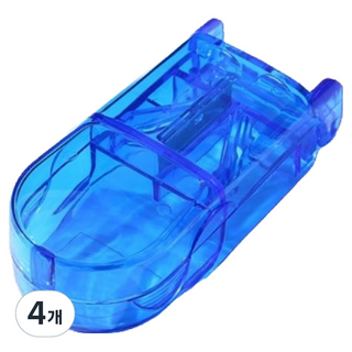 休奧利 攜帶式切藥器藥盒 藍色, 4個