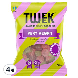 TWEEK 瑞典莓果純素軟糖, 80g, 4個