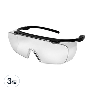 PANRICO 百利世 專業安全護目鏡，防飛沫 防風沙 防噴濺，PC塑膠鏡片，抗紫外線 防霧鏡面，可調整框架, 3個, JT-G-P0001