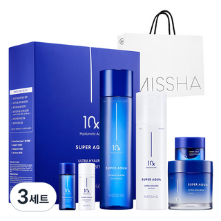미샤 NEW 수퍼아쿠아 울트라 히알론 스킨 에센스 200ml + 에멀전 130ml + 크림 70ml 기획세트, 3세트