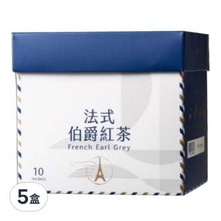 Teavoya 嘉柏茶業 法式伯爵茶包 No.2 三角立體茶包 獨立茶包包裝 3g 矢車菊花瓣, 10包, 5盒