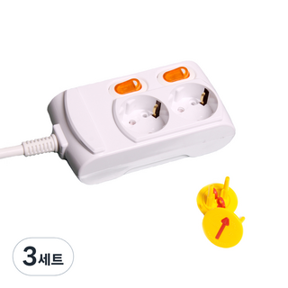 Gs&tap GNTab 獨立開關延長線 2孔 5號 GS-C16S2S + 2入安全蓋 隨機出貨, 4.5m, 單一顏色, 3個