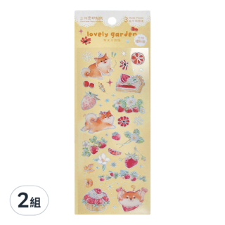 CARD LOVER 信的戀人 立體燙印貼紙3件組, 柴犬與烘焙, 2組