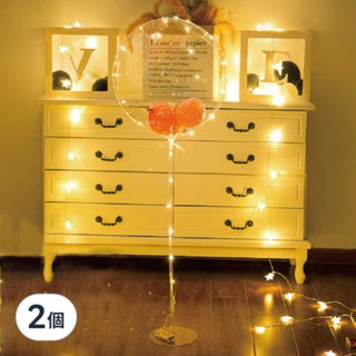 告白波波球套組, 18吋波波球, LED燈組合/羽毛小球組合, F款, 2個