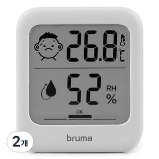 브루마 디지털 온습도계 BT11, 화이트, 2개