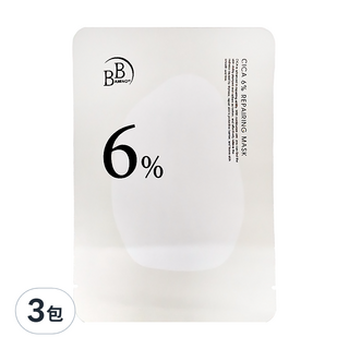 BB AMINO 科研 6%積雪草修護面膜, 3片, 3包