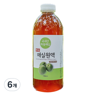 예가촌 100% 하동 국산 발효 매실원액, 1L, 6개