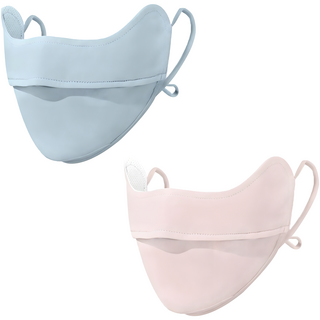 OCEANSUNFISH 透氣口罩/防曬面罩, 月光藍 + 櫻花粉, 25 x 14cm