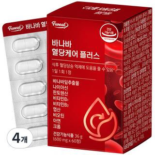 퍼니트 바나바 혈당케어 플러스 36g, 60정, 4개