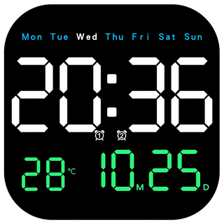 LED多功能掛壁電子鬧鐘 正方形 Z0101, 白燈