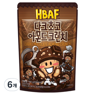 HBAF 黑巧克力脆杏仁果, 100g, 6包