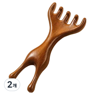 Happy Withers 木製臉部頭皮刮痧按摩器, 鹿角形, 2個