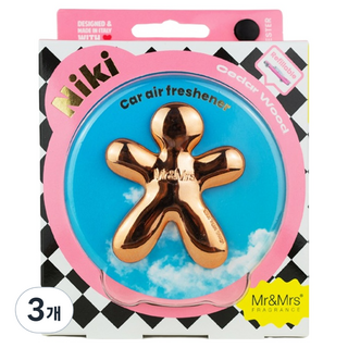 Mr&Mrs FRAGRANCE Niki車用芳香劑, 3個, 雪松木
