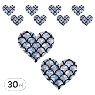 켈본 스페셜 패턴 니플패치 머메이드 하트 홀로그램, 30개