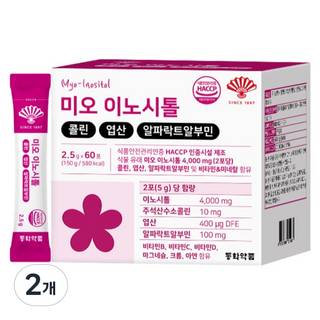 동화약품 미오 이노시톨 콜린 엽산 알파락트알부민 60p, 150g, 2개