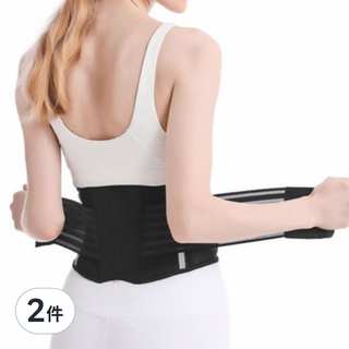 AOLIKES 奧力克斯 護腰, XL(93~107 x 17cm), 黑色, 2件