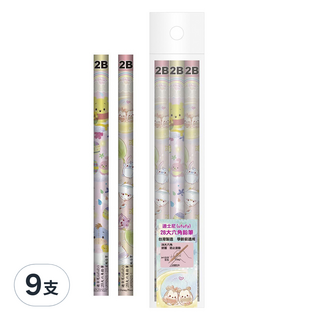 Disney 迪士尼 2B大六角鉛筆3件組, 多色, 9支