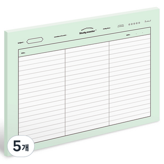 뮤니드 서브젝트 가로 노트패드 B5, 3분할 라인, 5개, 50매