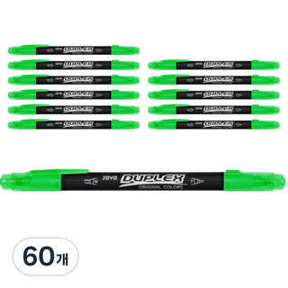 JAVAPEN Duplex 雙頭經典螢光筆, 黃綠色, 60個