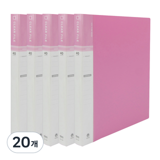 MiDAS HYUNPOONG 40頁 VIVO 透明文件夾 索引 A4, 粉紅色, 20個